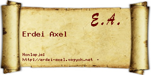 Erdei Axel névjegykártya